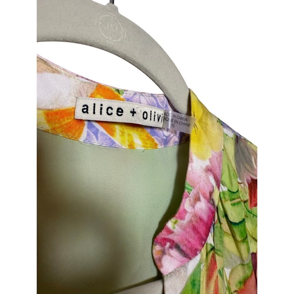 Alice + Olivia Antonette Long-Sleeve Button-Front Mini Dress – Women’s Size 10 - Picture 9 of 11